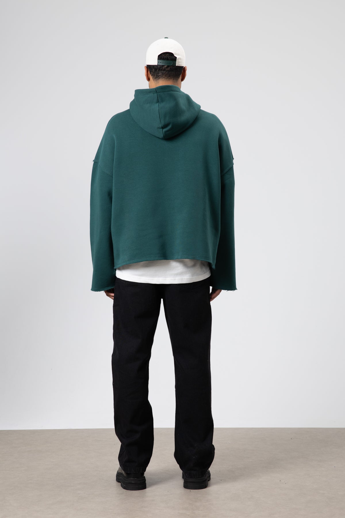 Basic Oversize Dikişsiz Kapüşonlu Sweatshirt Nefti