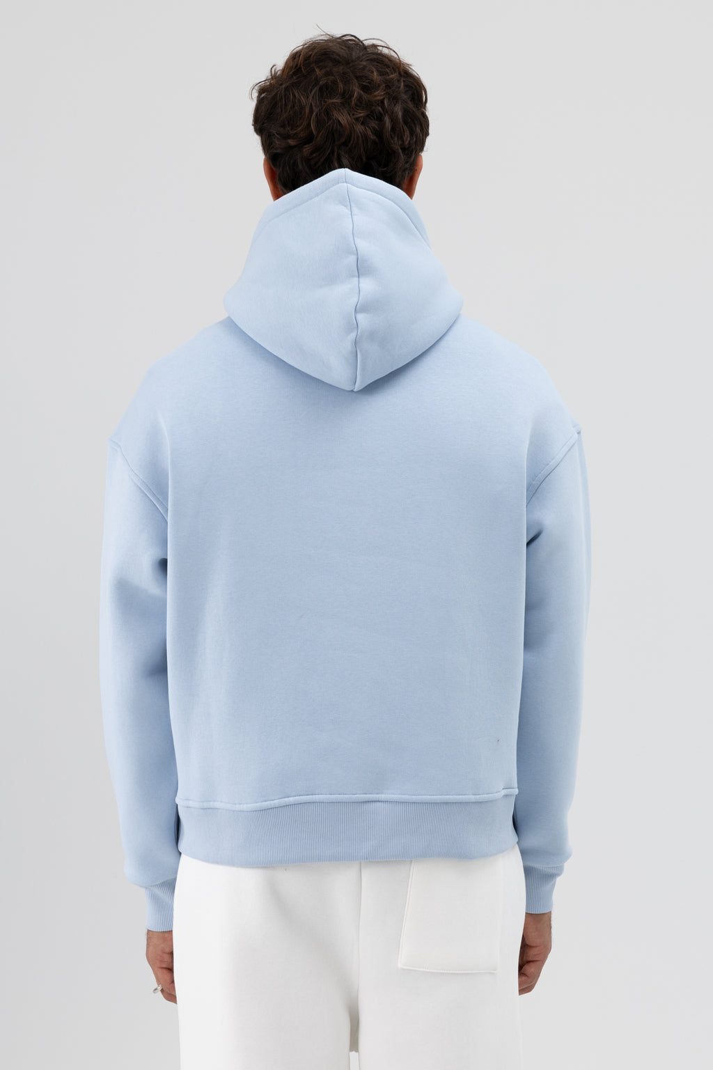 Basic Kapüşonlu Boxy Fit Sweatshirt Bebe Mavi