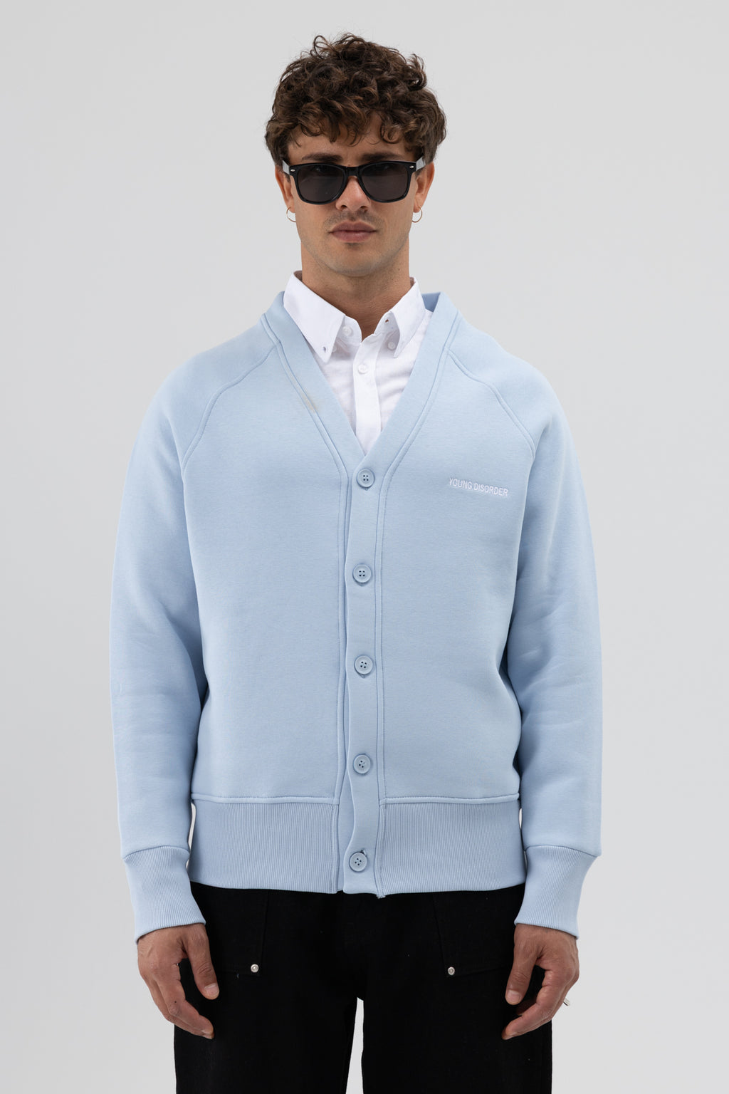 Oversize Düğmeli Sweatshirt Bebe Mavi
