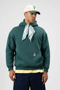 Oversize Fular Detaylı Kapüşonlu Sweatshirt Nefti