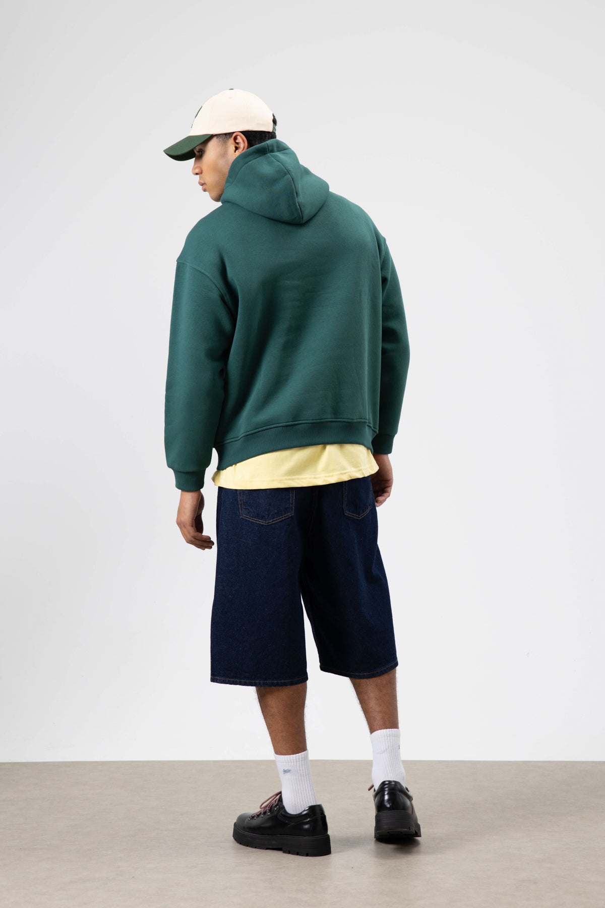 Oversize Fular Detaylı Kapüşonlu Sweatshirt Nefti