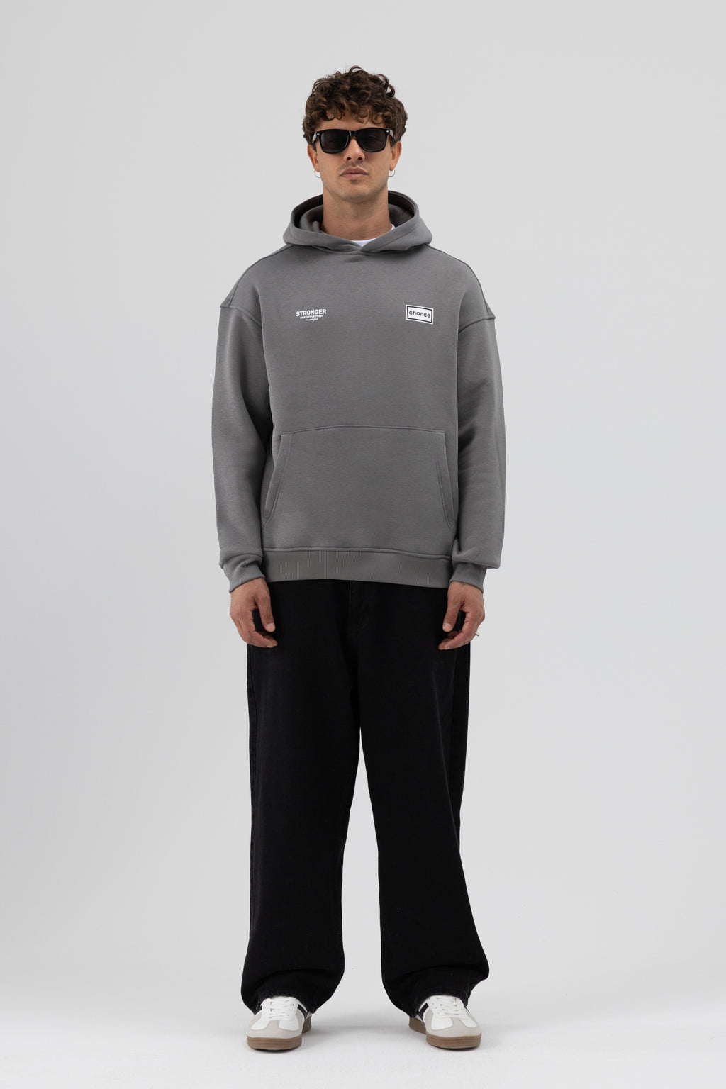 Oversize Arka Baskılı Sweatshirt Füme