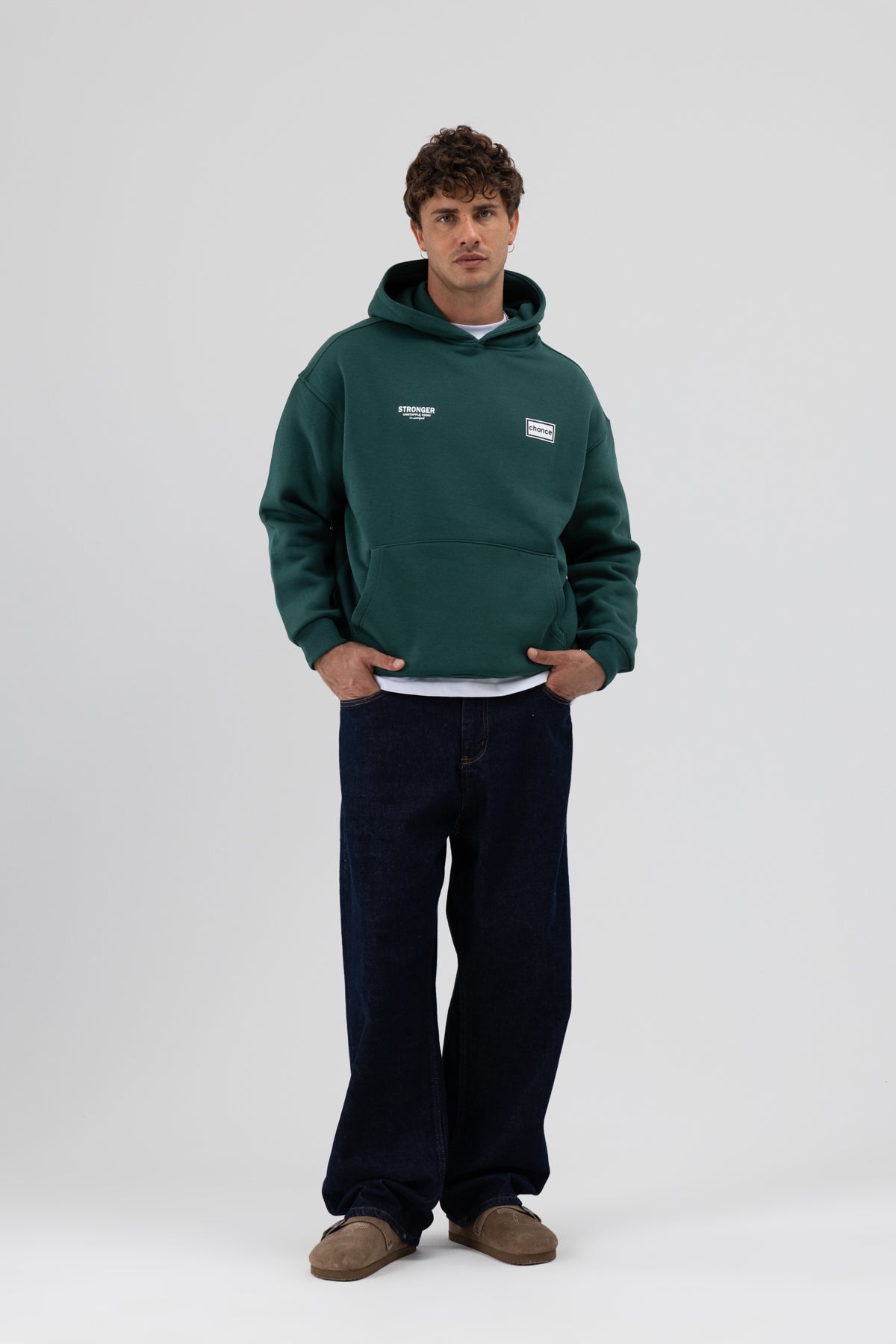 Oversize Arka Baskılı Sweatshirt Nefti