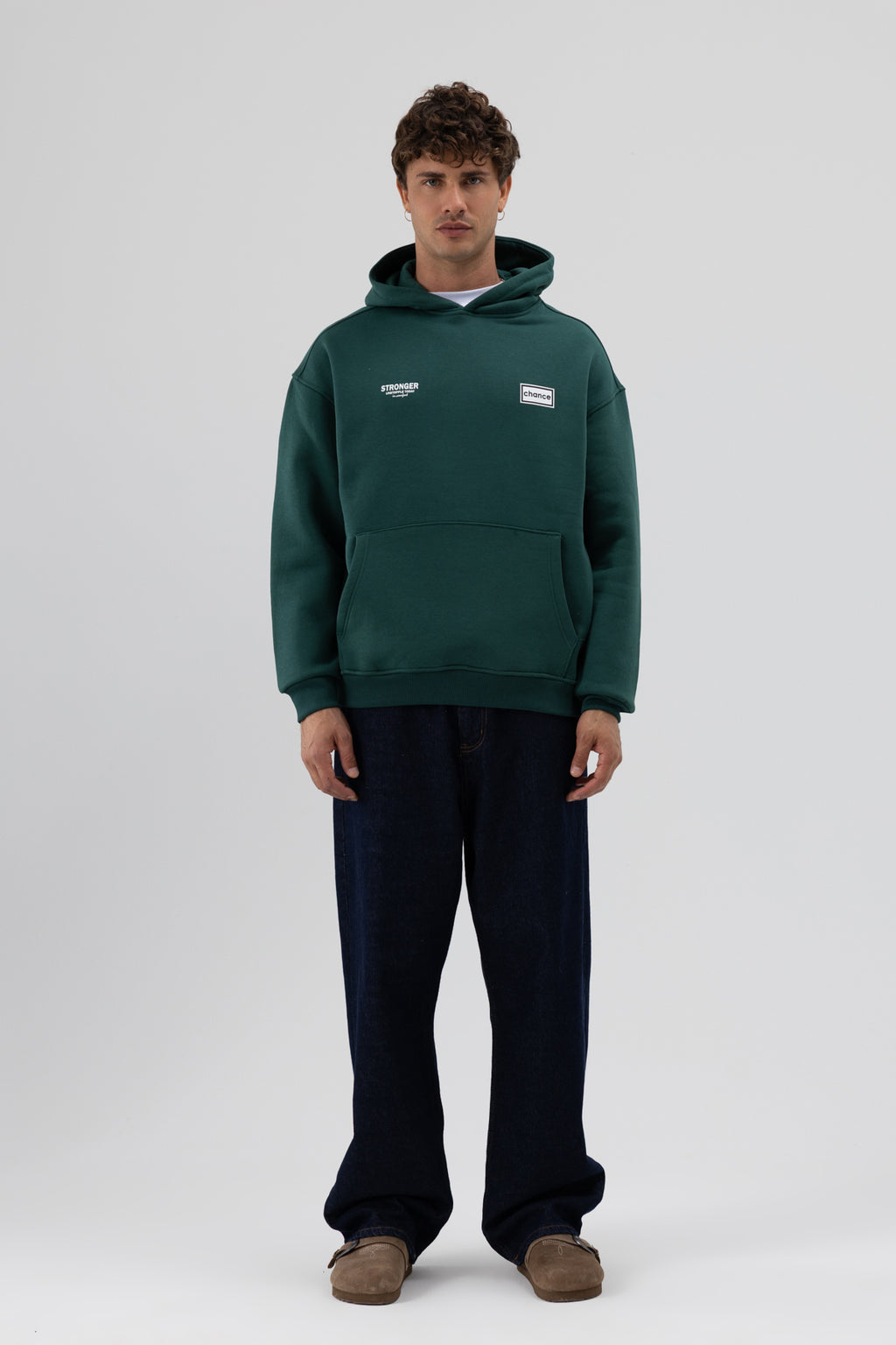Oversize Arka Baskılı Sweatshirt Nefti