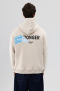 Oversize Arka Baskılı Sweatshirt Taş