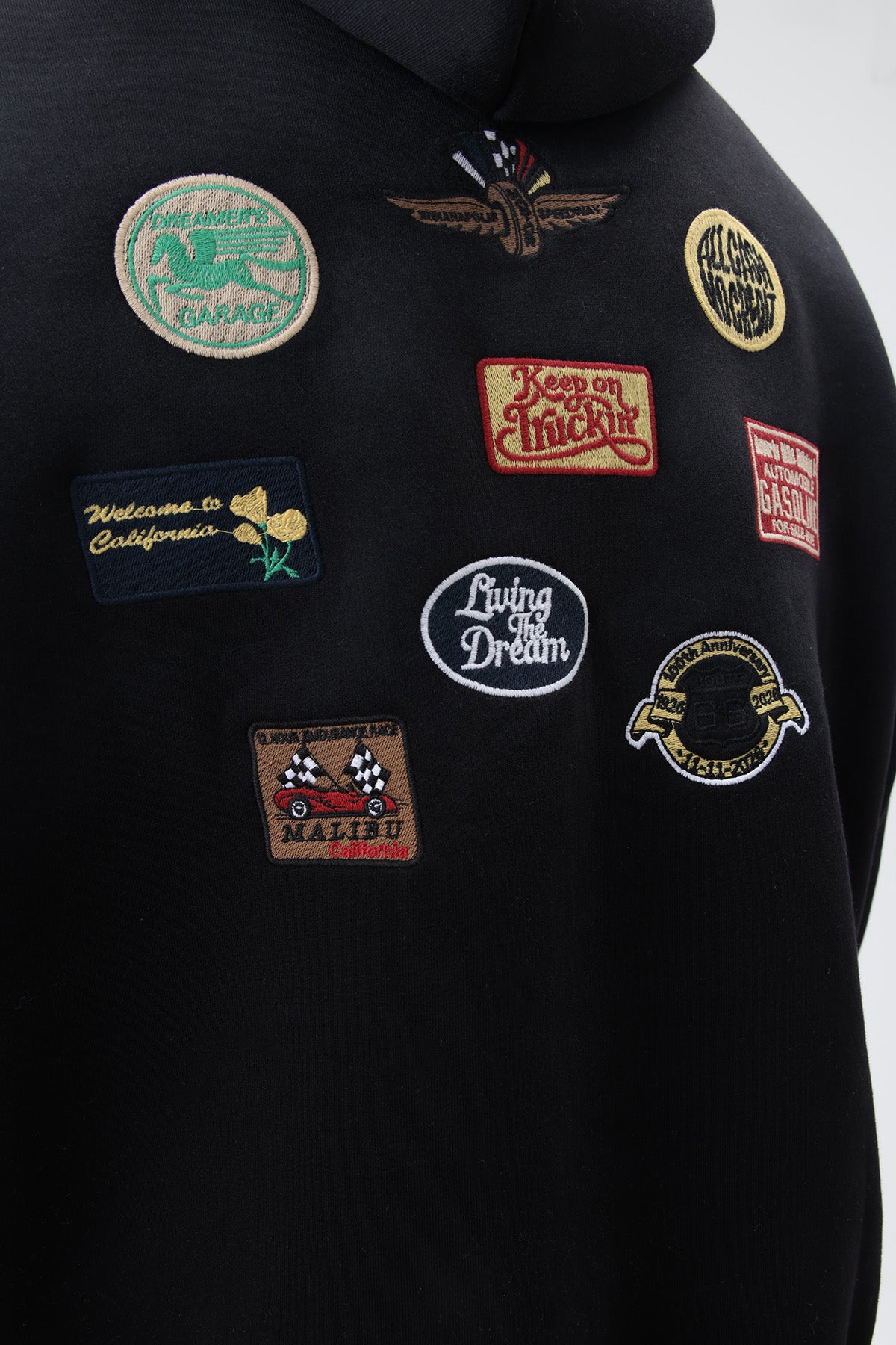 Oversize Baskılı Kapüşonlu Sweatshirt Siyah