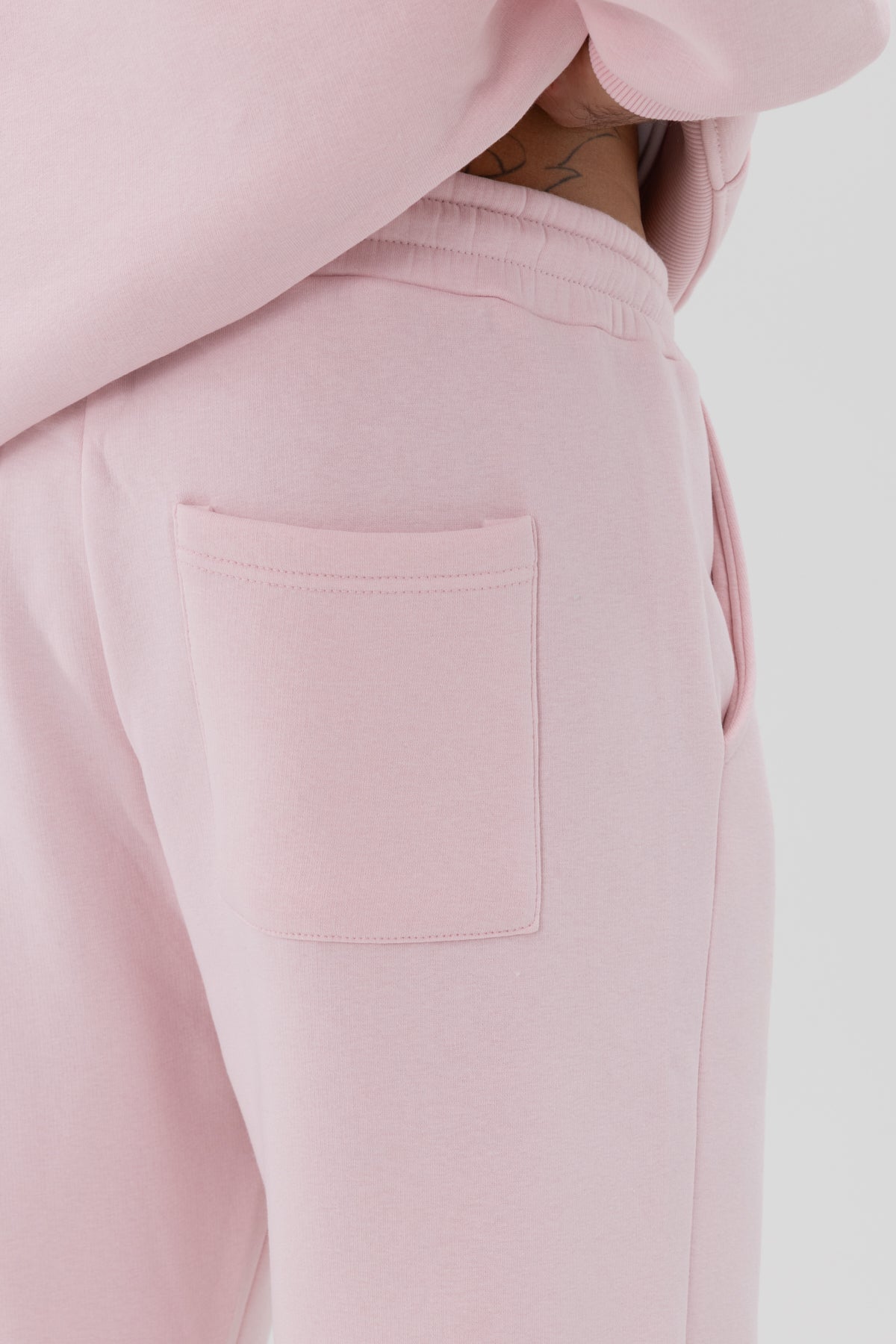 Basic Paça Lastikli Eşofman Alt Pembe