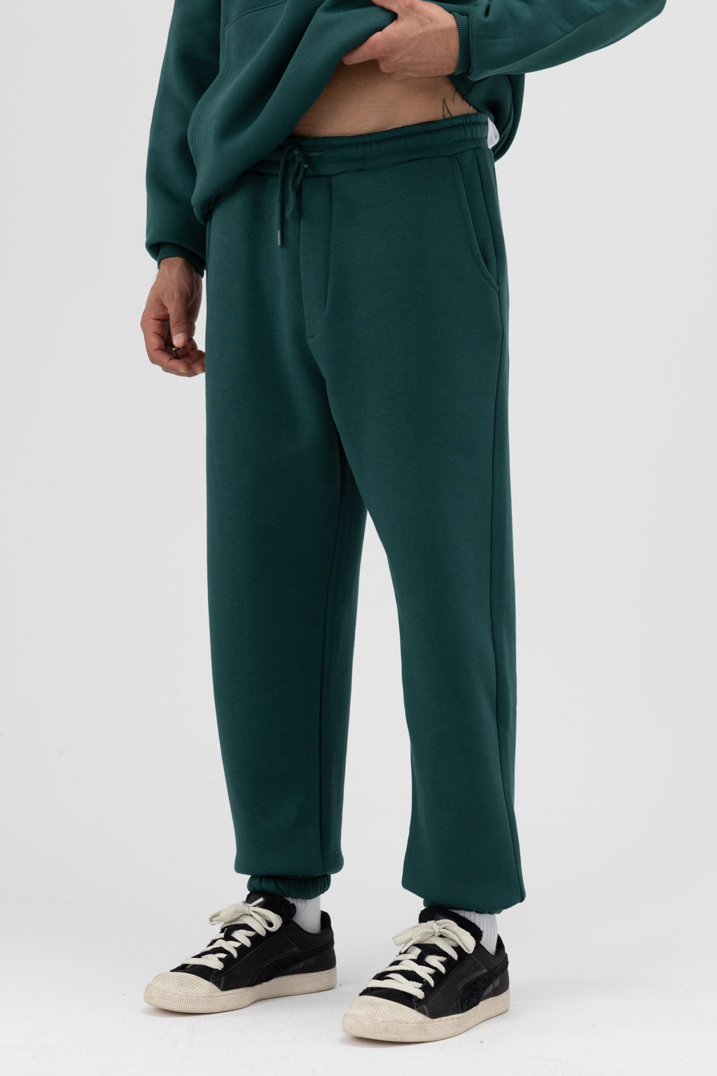 Basic Paça Lastikli Eşofman Alt Nefti