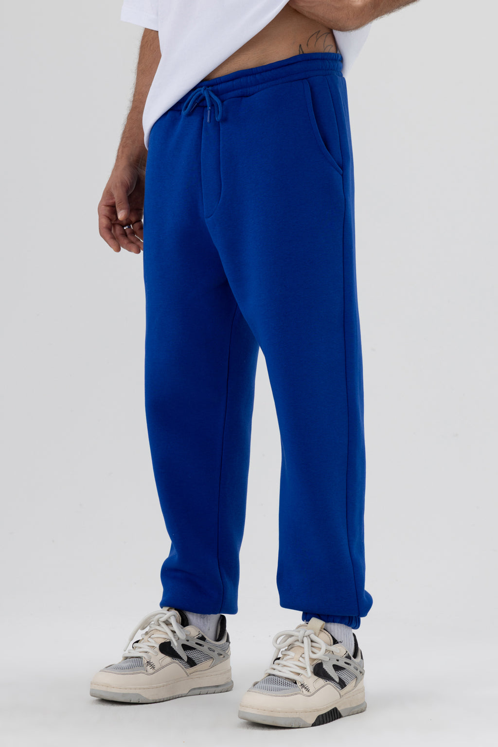 Basic Paça Lastikli Eşofman Alt Saks