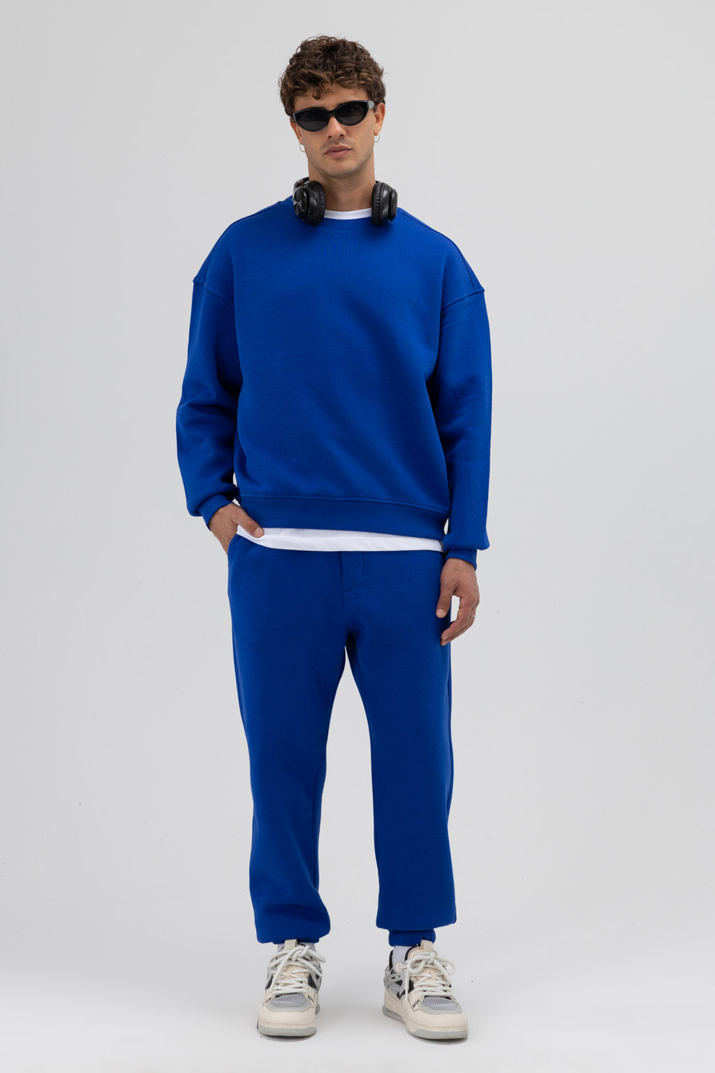 Basic Paça Lastikli Eşofman Alt Saks