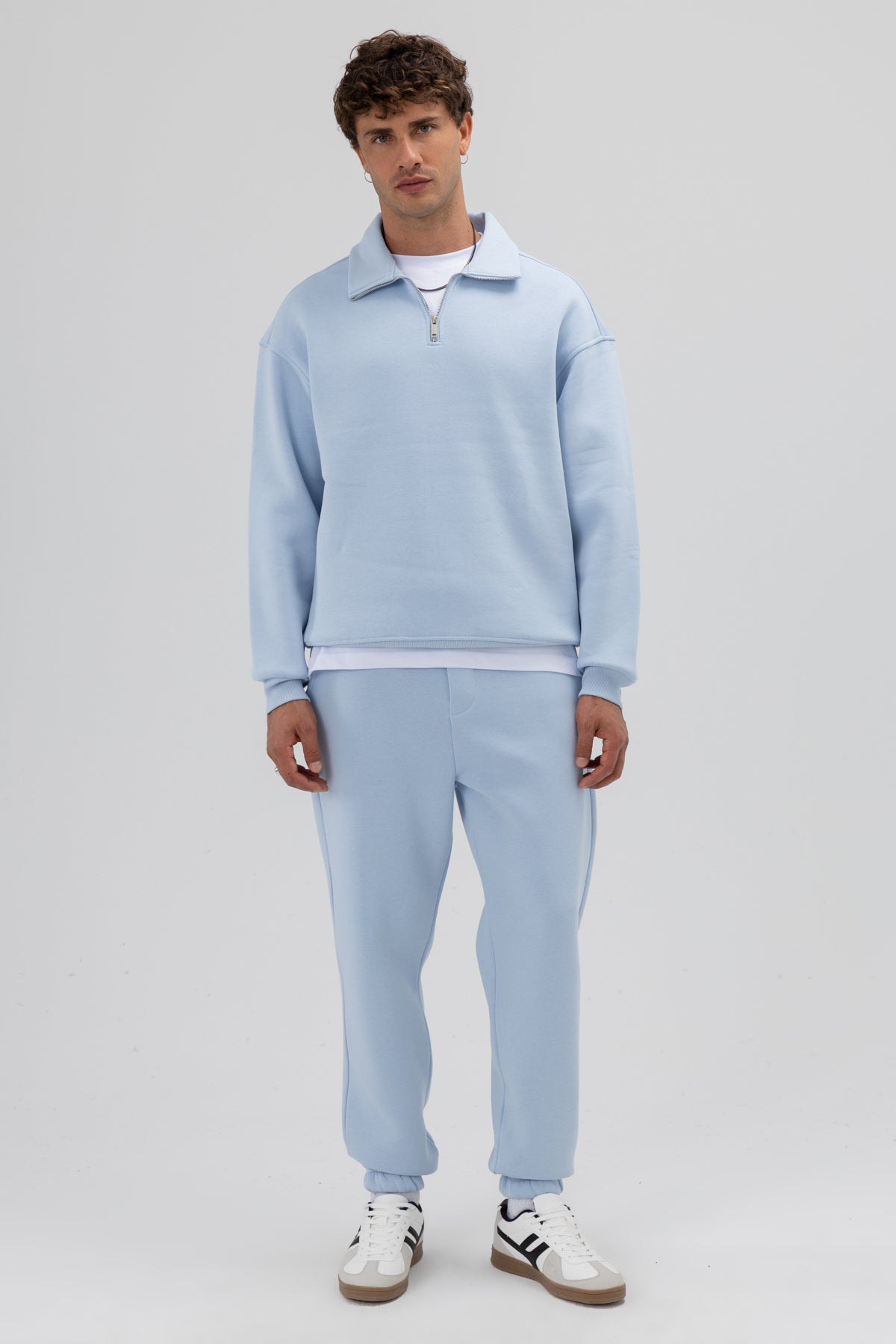 Basic Paça Lastikli Eşofman Alt Bebe Mavi