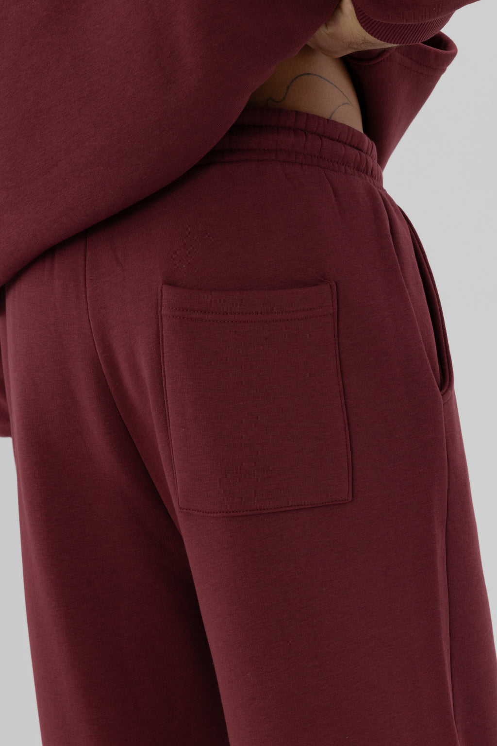 Basic Baggy Eşofman Alt Bordo
