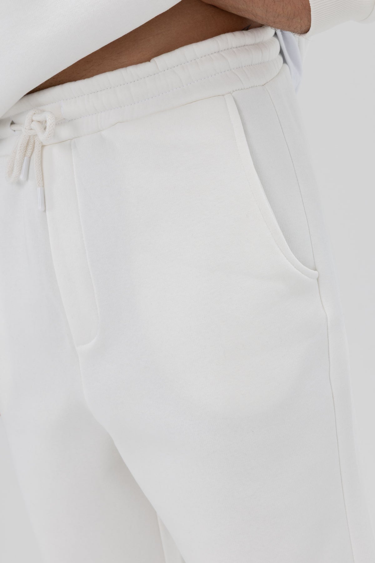 Basic Baggy Eşofman Alt Ekru