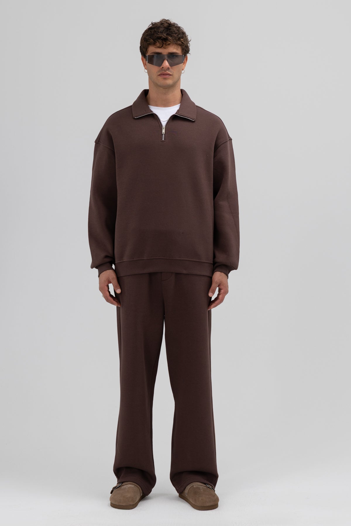 Basic Baggy Eşofman Alt Kahve