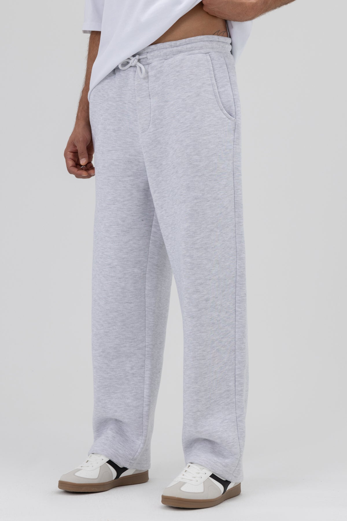 Basic Baggy Eşofman Alt Kar Melanj