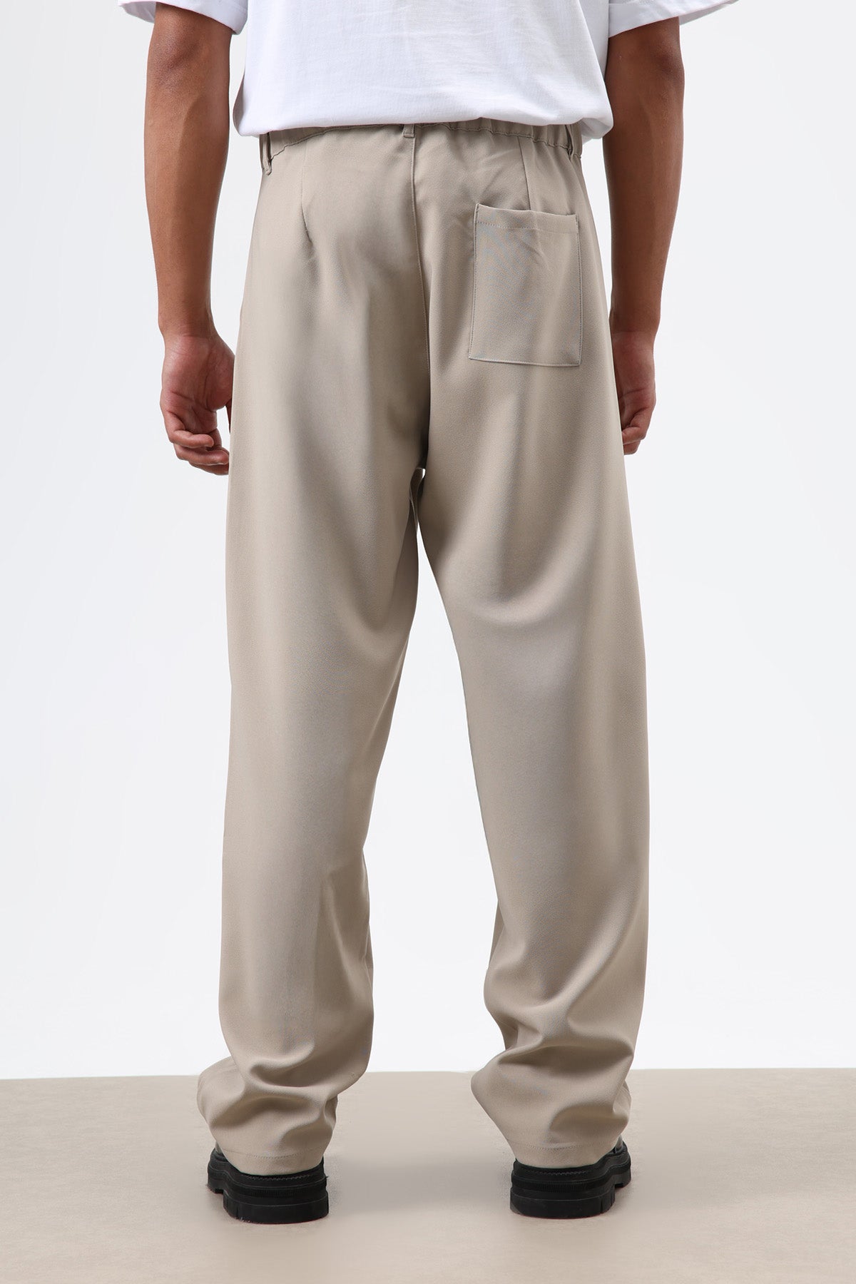 Baggy Fit Kumaş Pantolon Bej