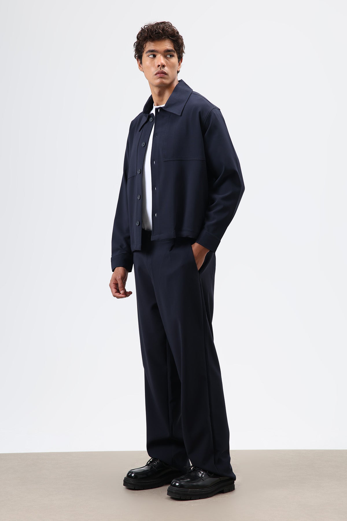 Baggy Fit Kumaş Pantolon Lacivert