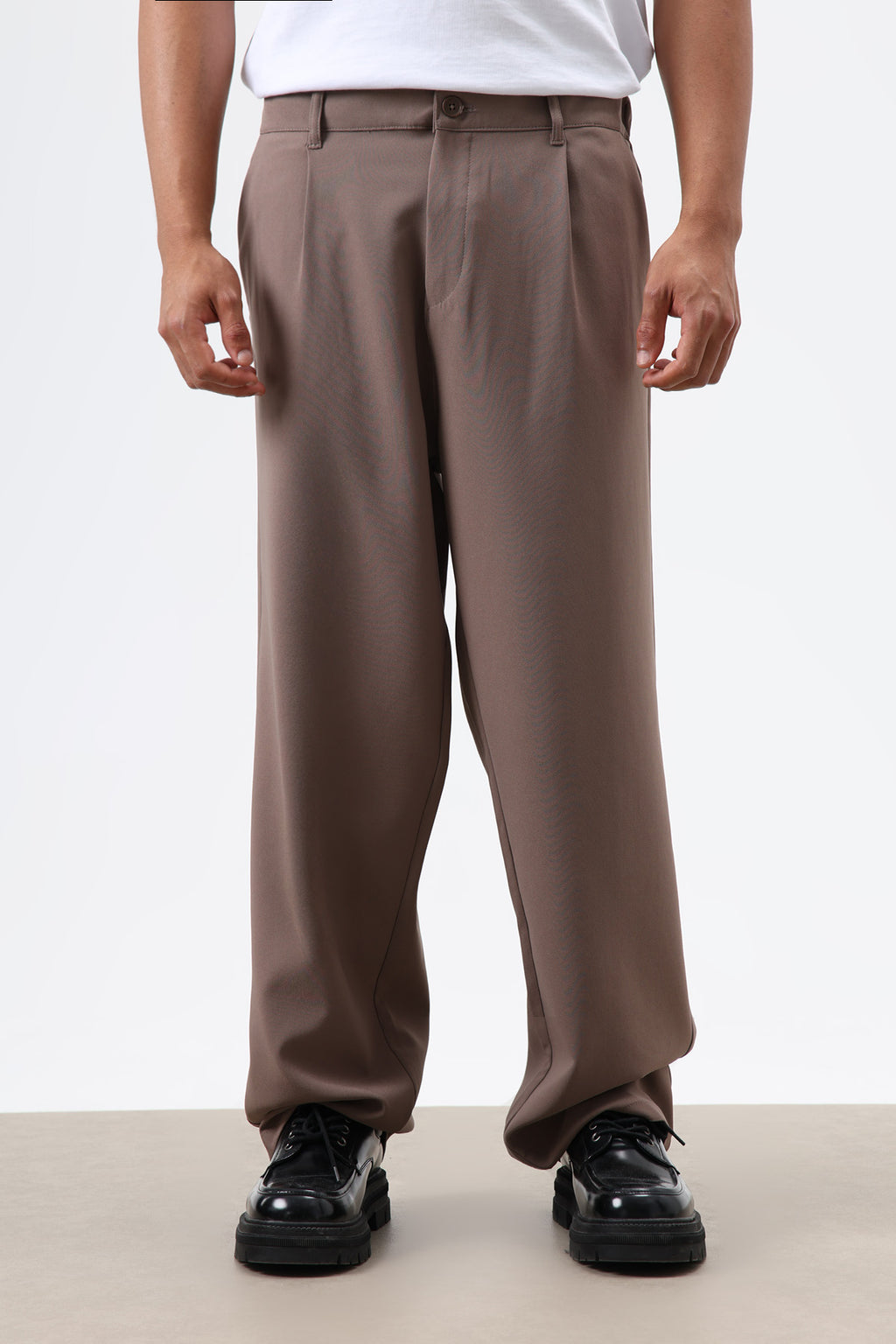 Baggy Fit Kumaş Pantolon Vizon