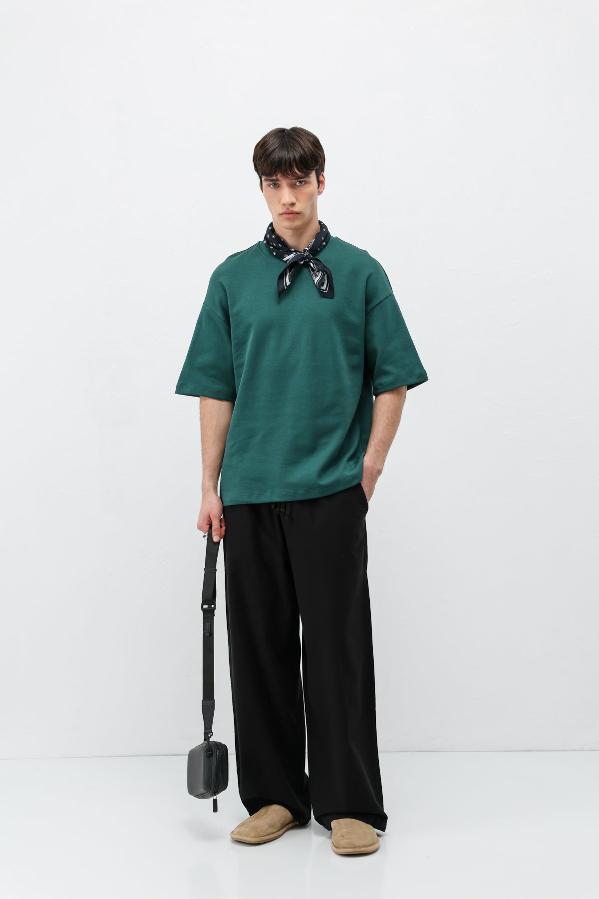 Super Baggy Fit Keten Pantolon Siyah