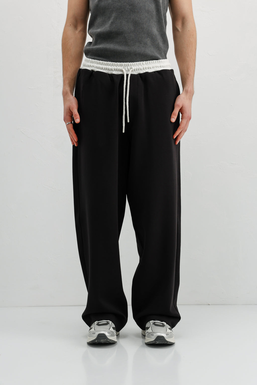 Baggy Fit Eşofman Alt Siyah