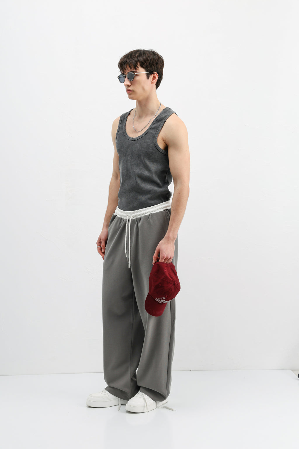 Baggy Fit Eşofman Alt Füme