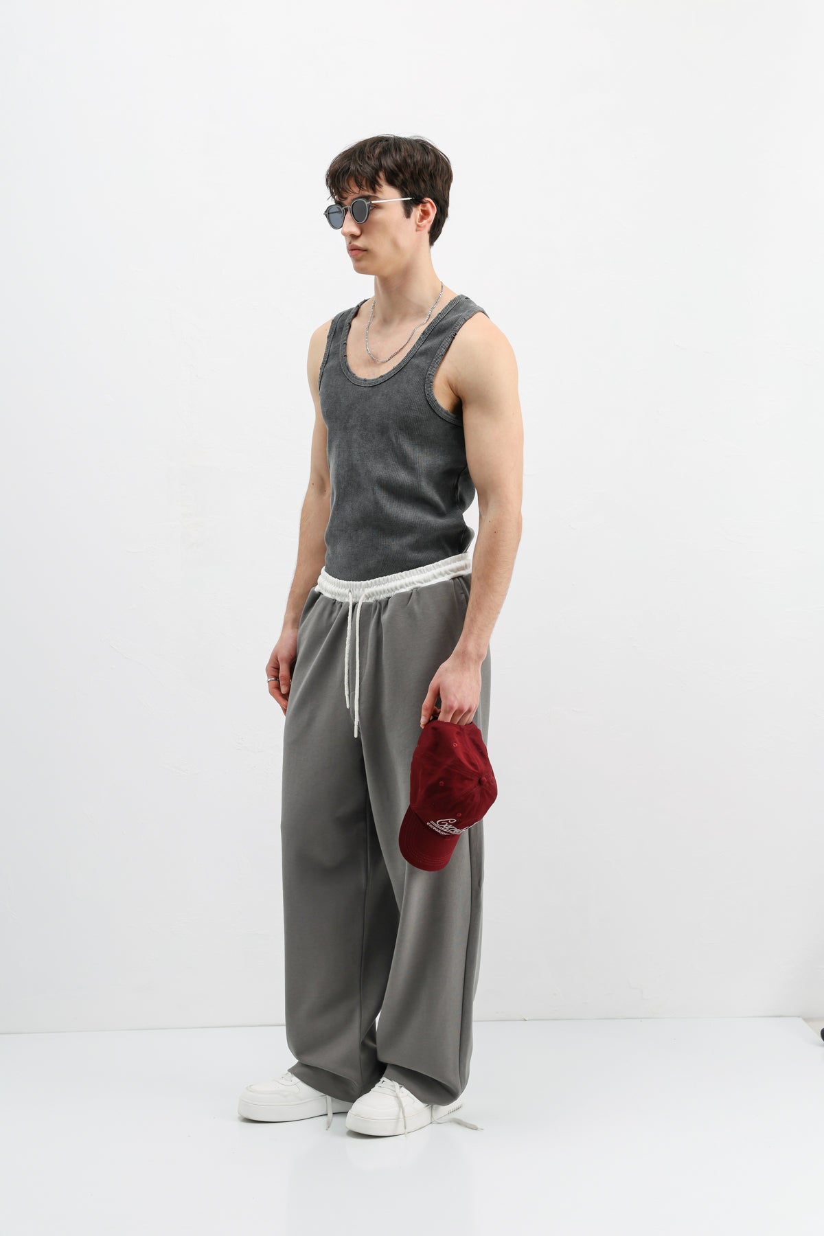 Baggy Fit Eşofman Alt Füme