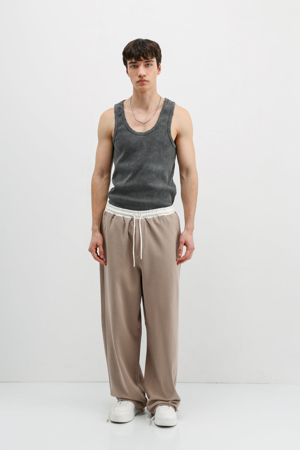 Baggy Fit Eşofman Alt Vizon