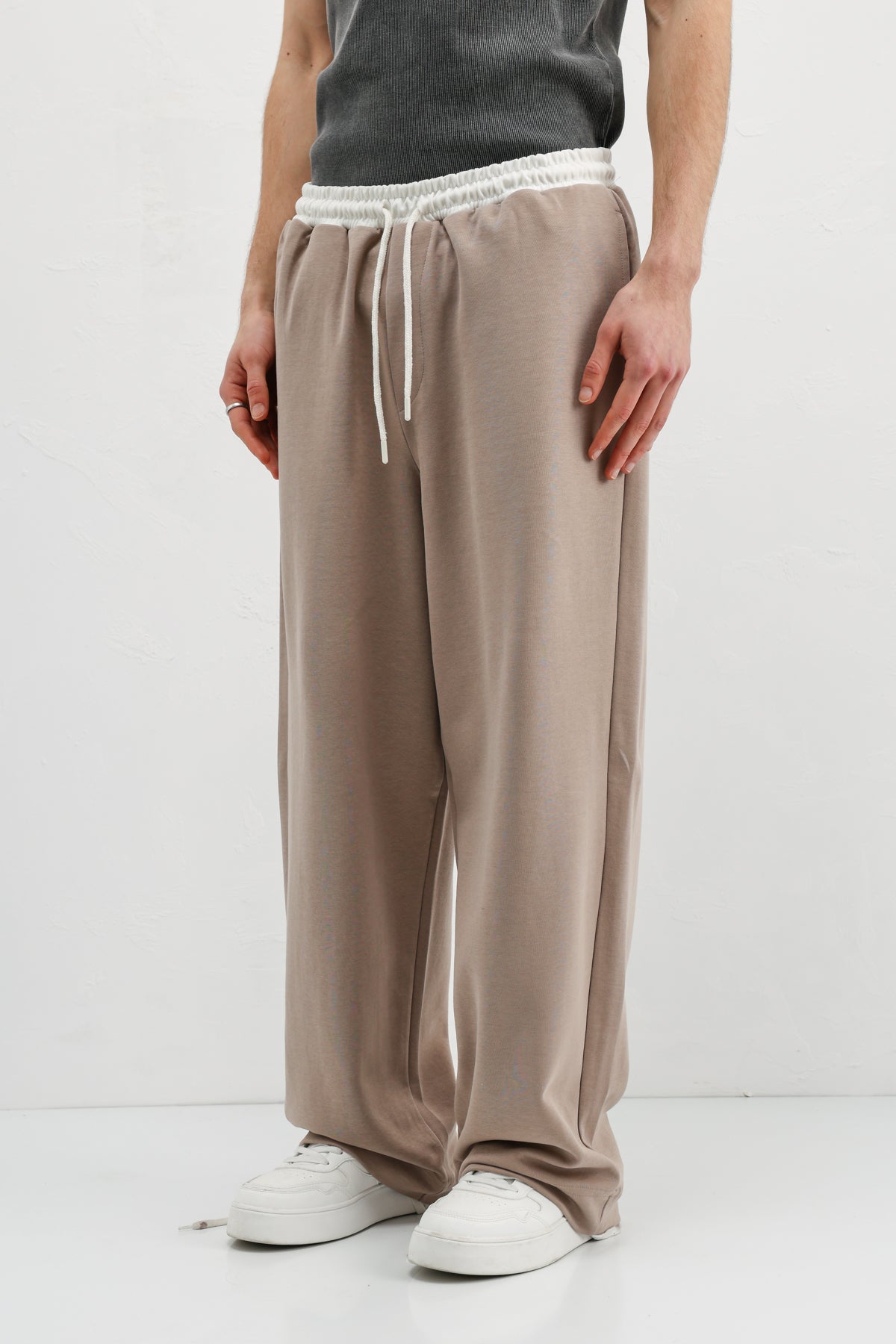 Baggy Fit Eşofman Alt Vizon