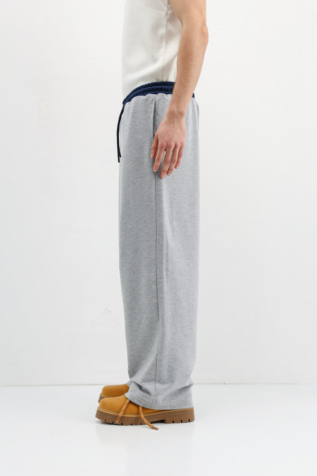 Baggy Fit Eşofman Alt Gri Melanj