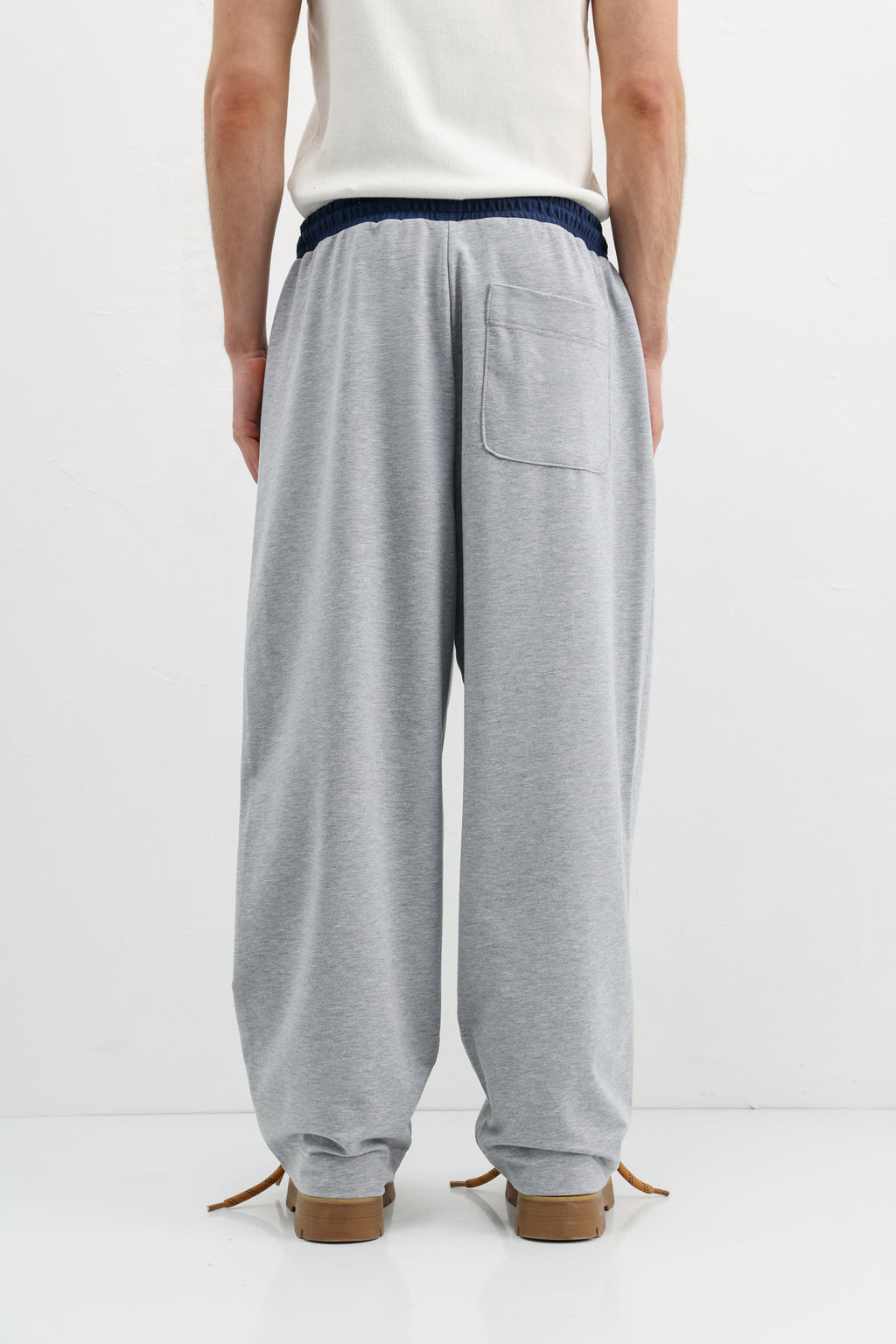 Baggy Fit Eşofman Alt Gri Melanj