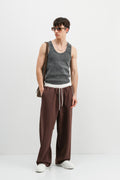 Baggy Fit Eşofman Alt Kahve