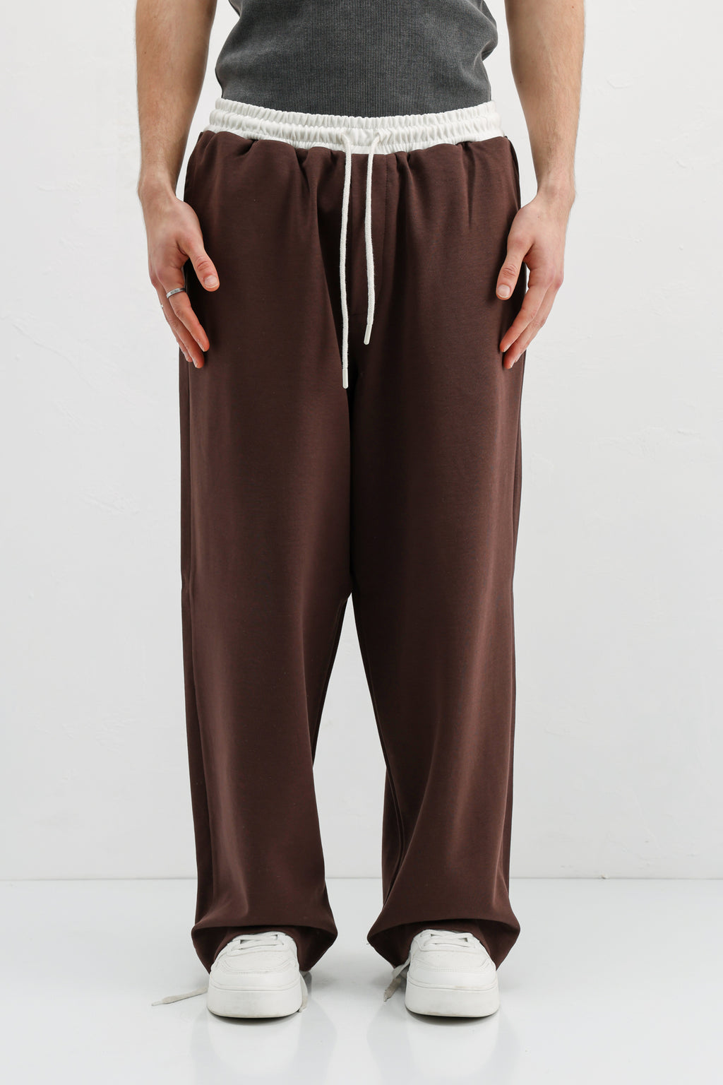 Baggy Fit Eşofman Alt Kahve