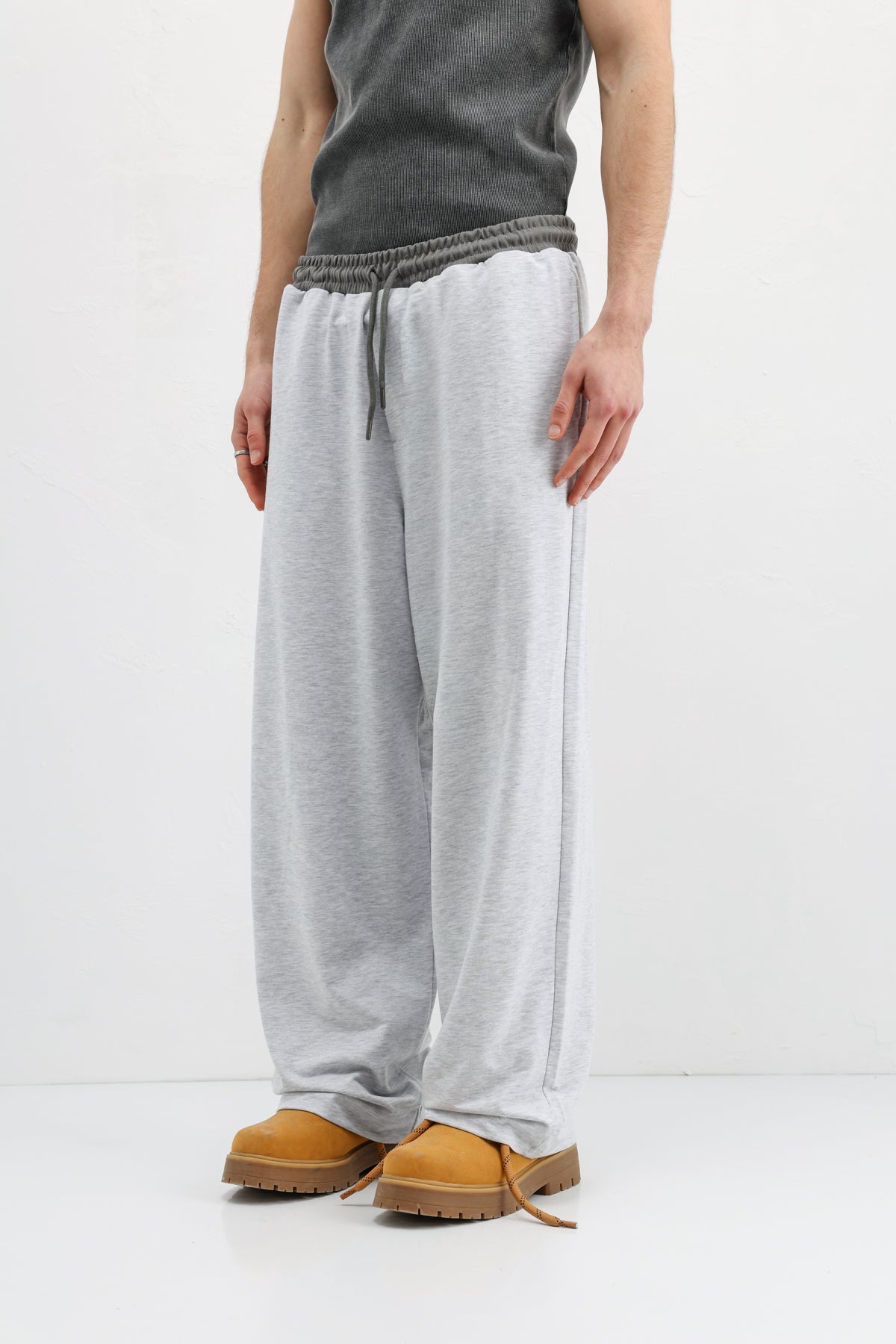 Baggy Fit Eşofman Alt Kar Melanj