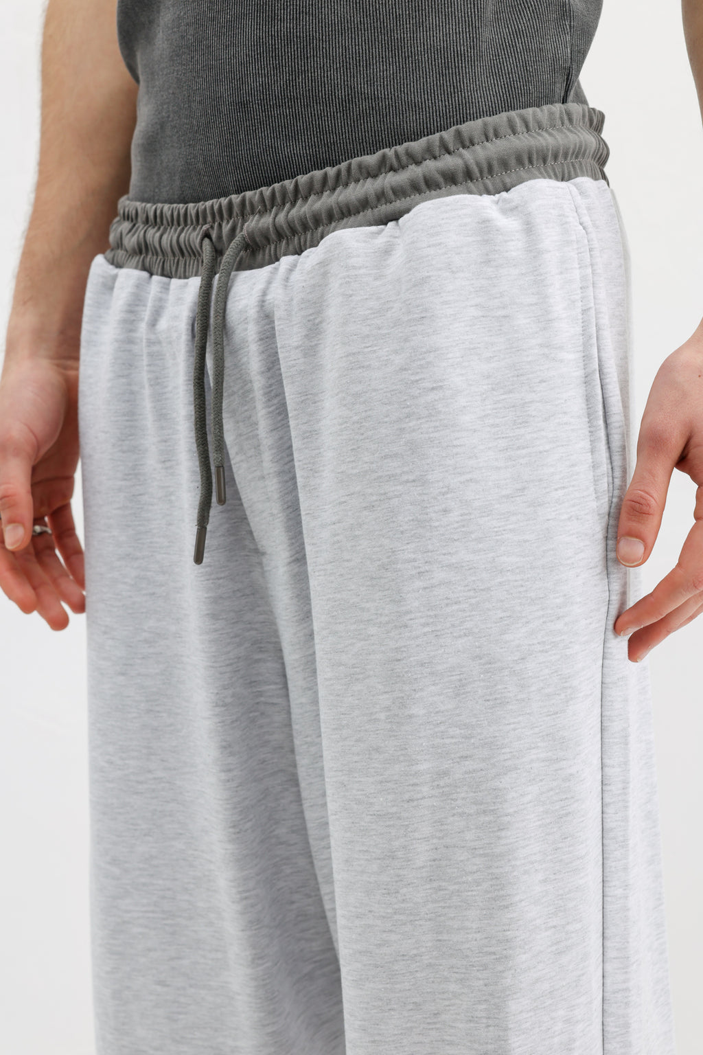 Baggy Fit Eşofman Alt Kar Melanj