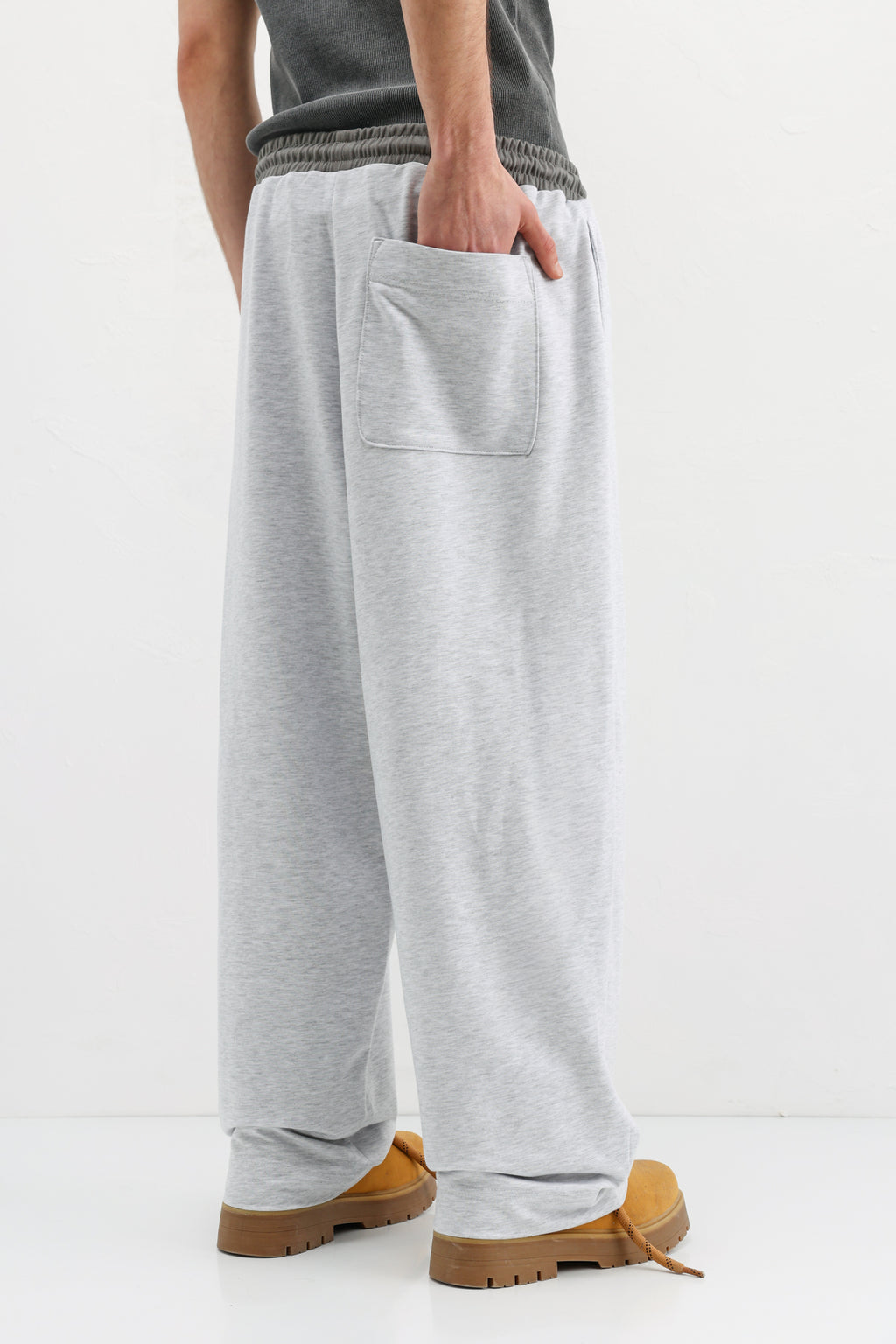 Baggy Fit Eşofman Alt Kar Melanj