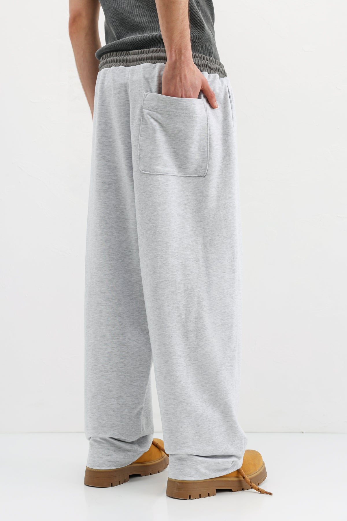 Baggy Fit Eşofman Alt Kar Melanj