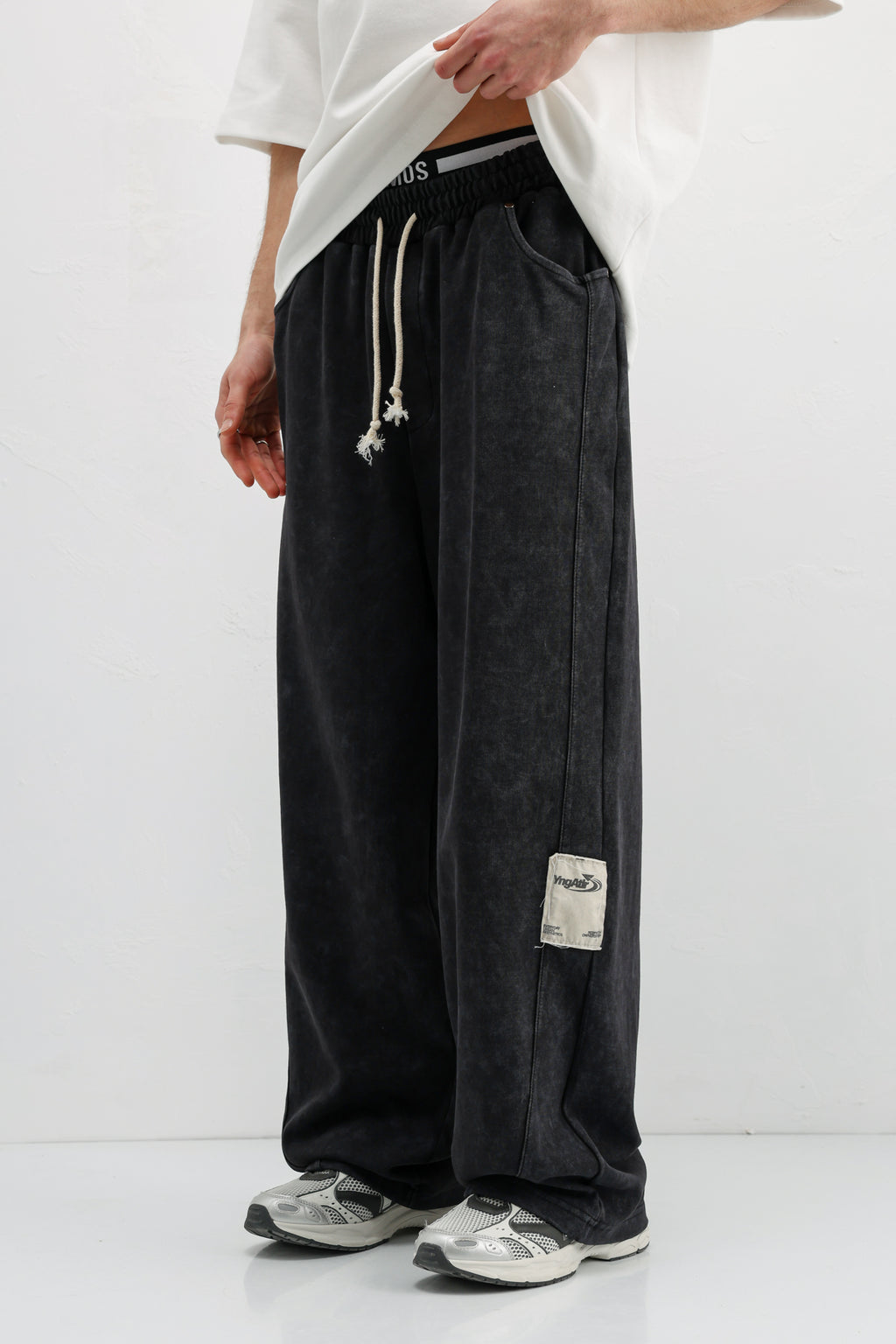 Baggy Fit Eşofman Alt Siyah