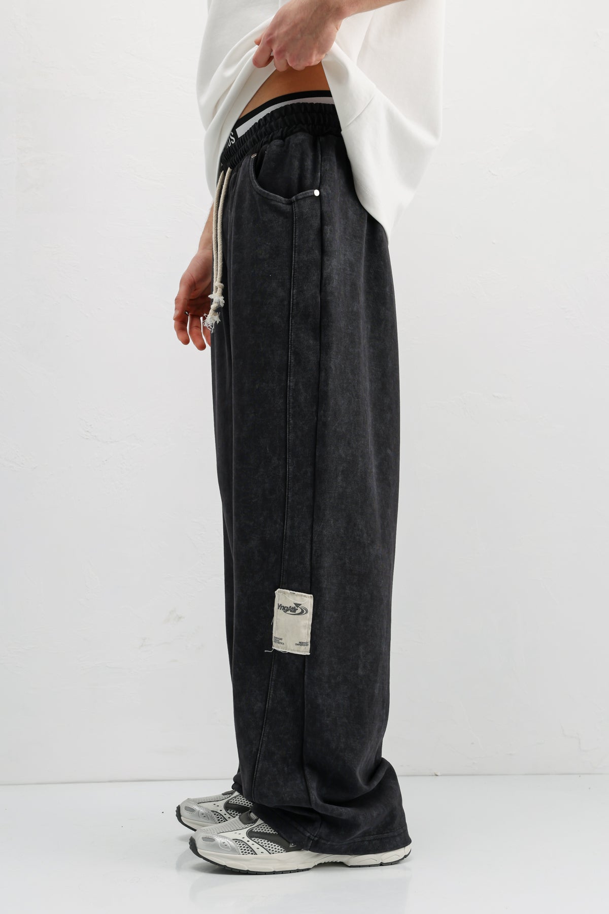 Baggy Fit Eşofman Alt Siyah