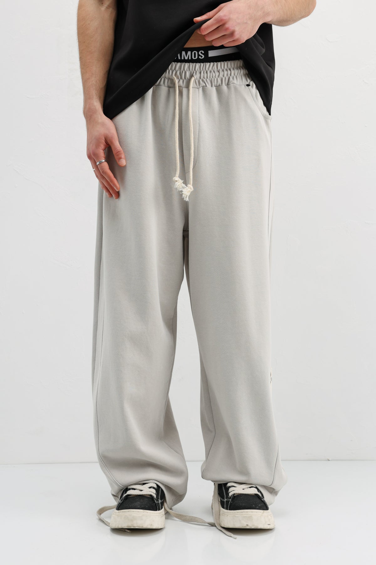 Baggy Fit Eşofman Alt Buz Gri