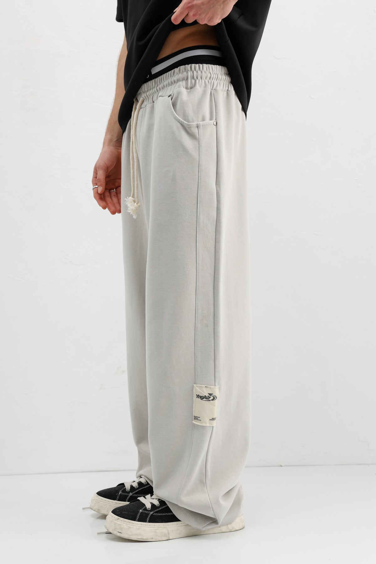 Baggy Fit Eşofman Alt Buz Gri