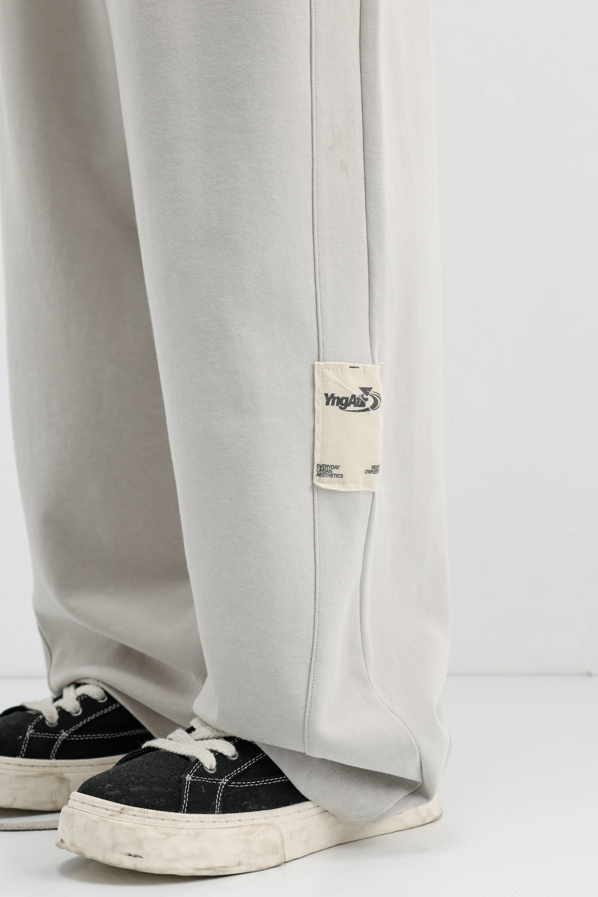 Baggy Fit Eşofman Alt Buz Gri