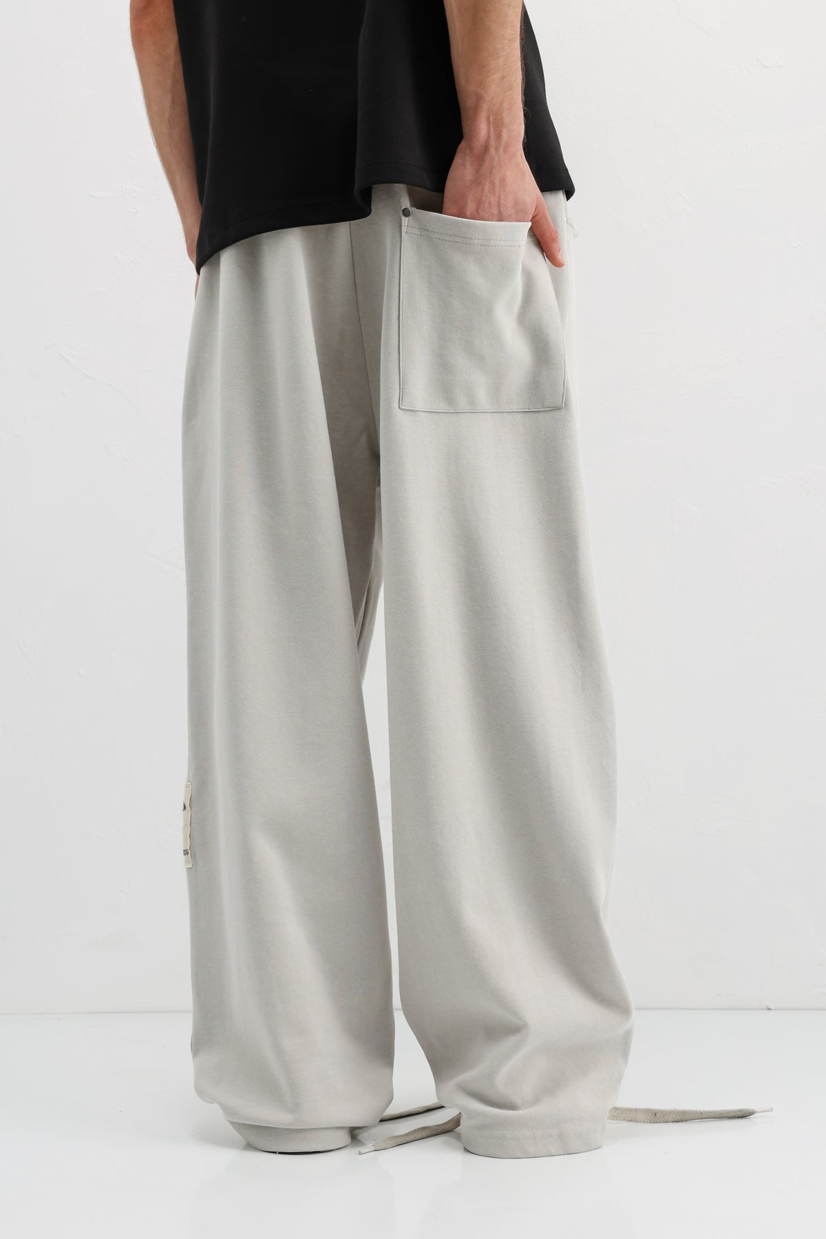 Baggy Fit Eşofman Alt Buz Gri
