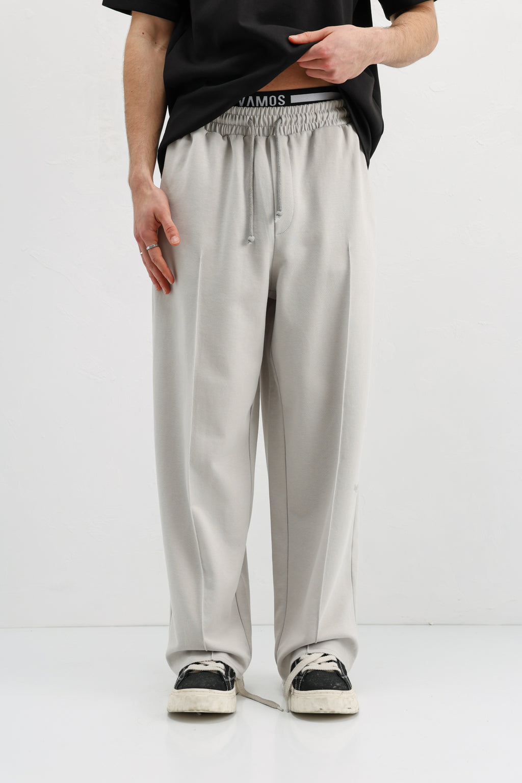 Baggy Fit Eşofman Alt Buz Gri