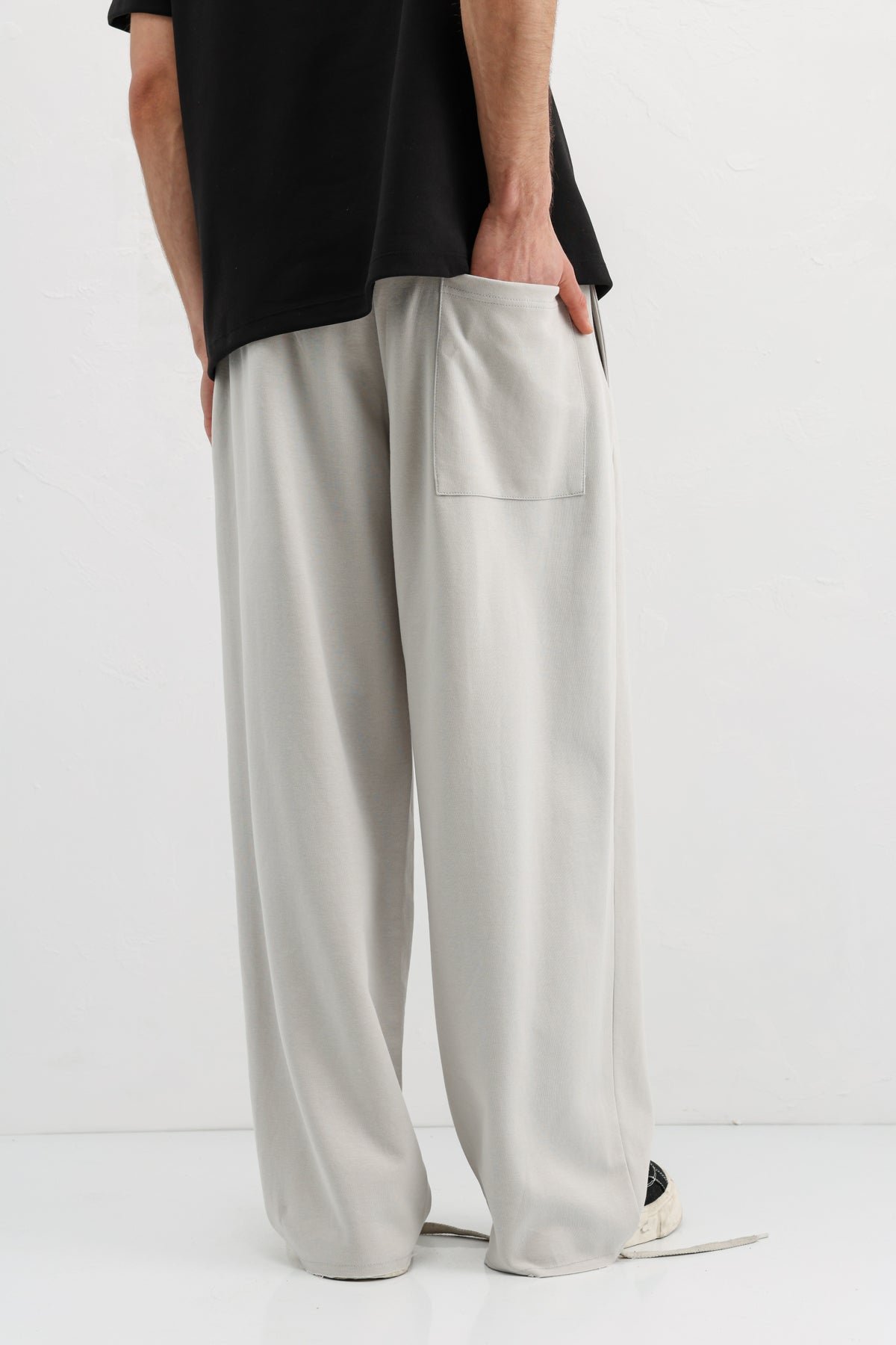 Baggy Fit Eşofman Alt Buz Gri