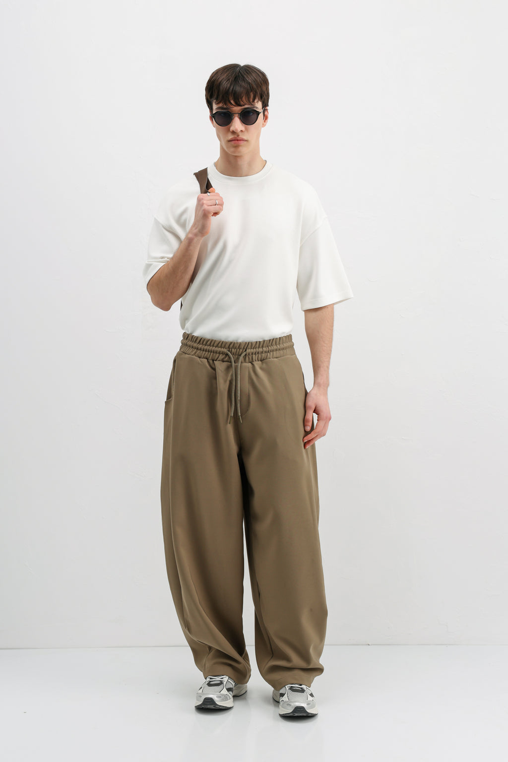 Balloon Fit Pantolon Haki