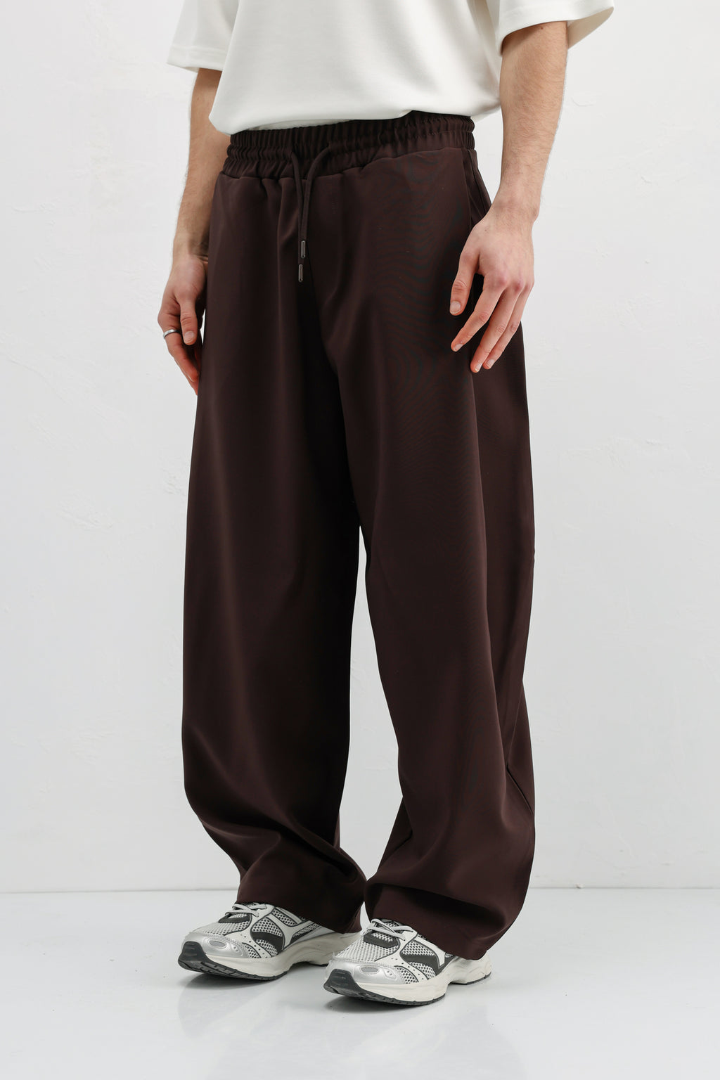 Balloon Fit Pantolon Koyu Kahve