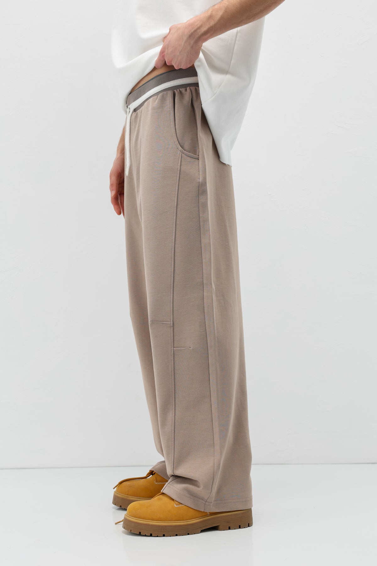 Bağcıklı Baggy Fit Eşofman Alt Vizon