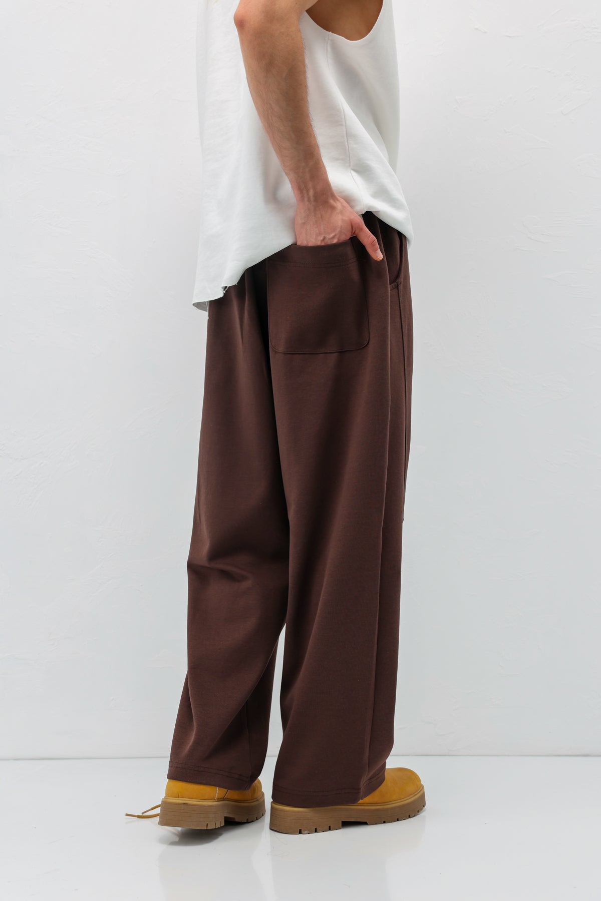 Bağcıklı Baggy Fit Eşofman Alt Kahve