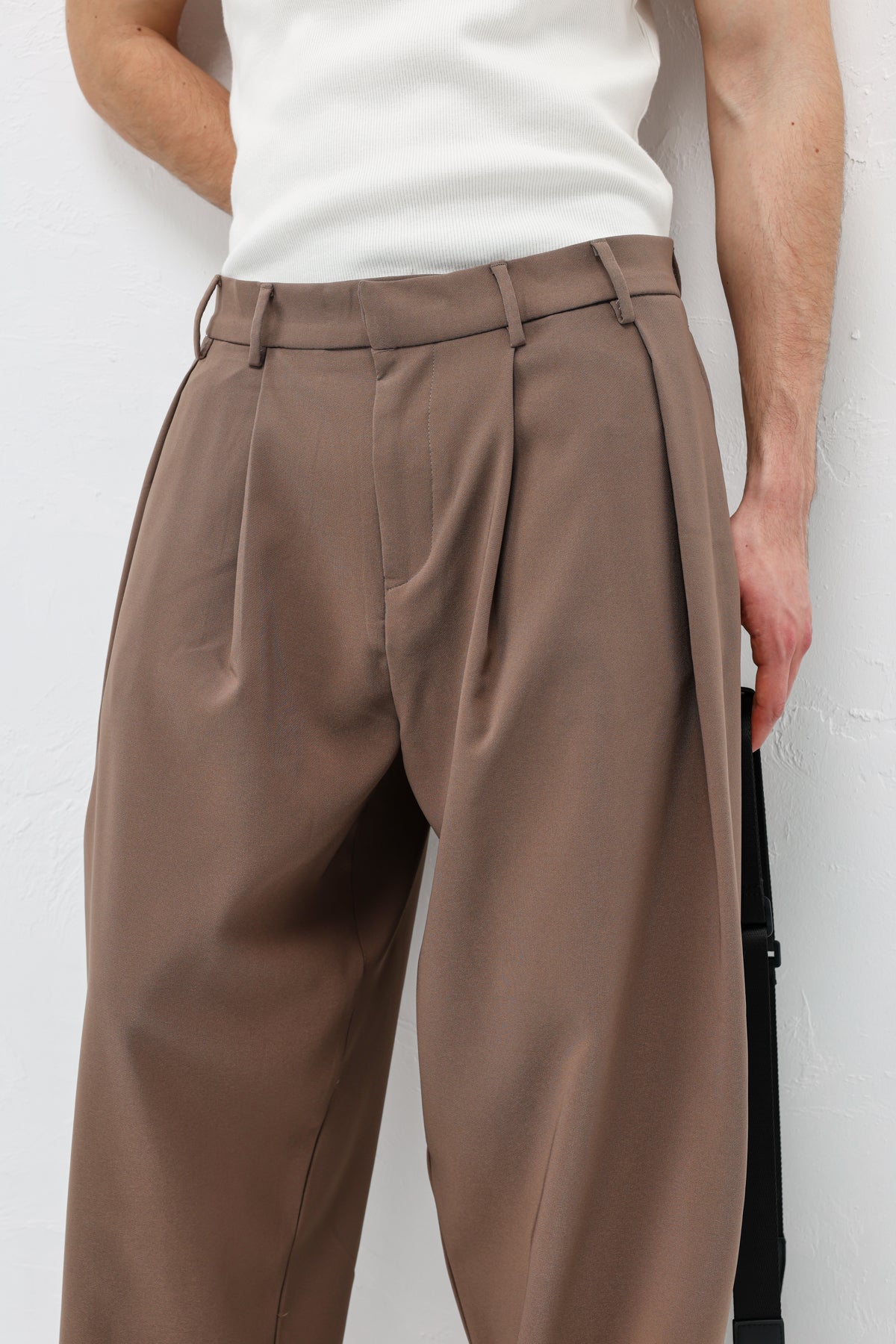 Barrel Fit Tailored Pantolon Vizon