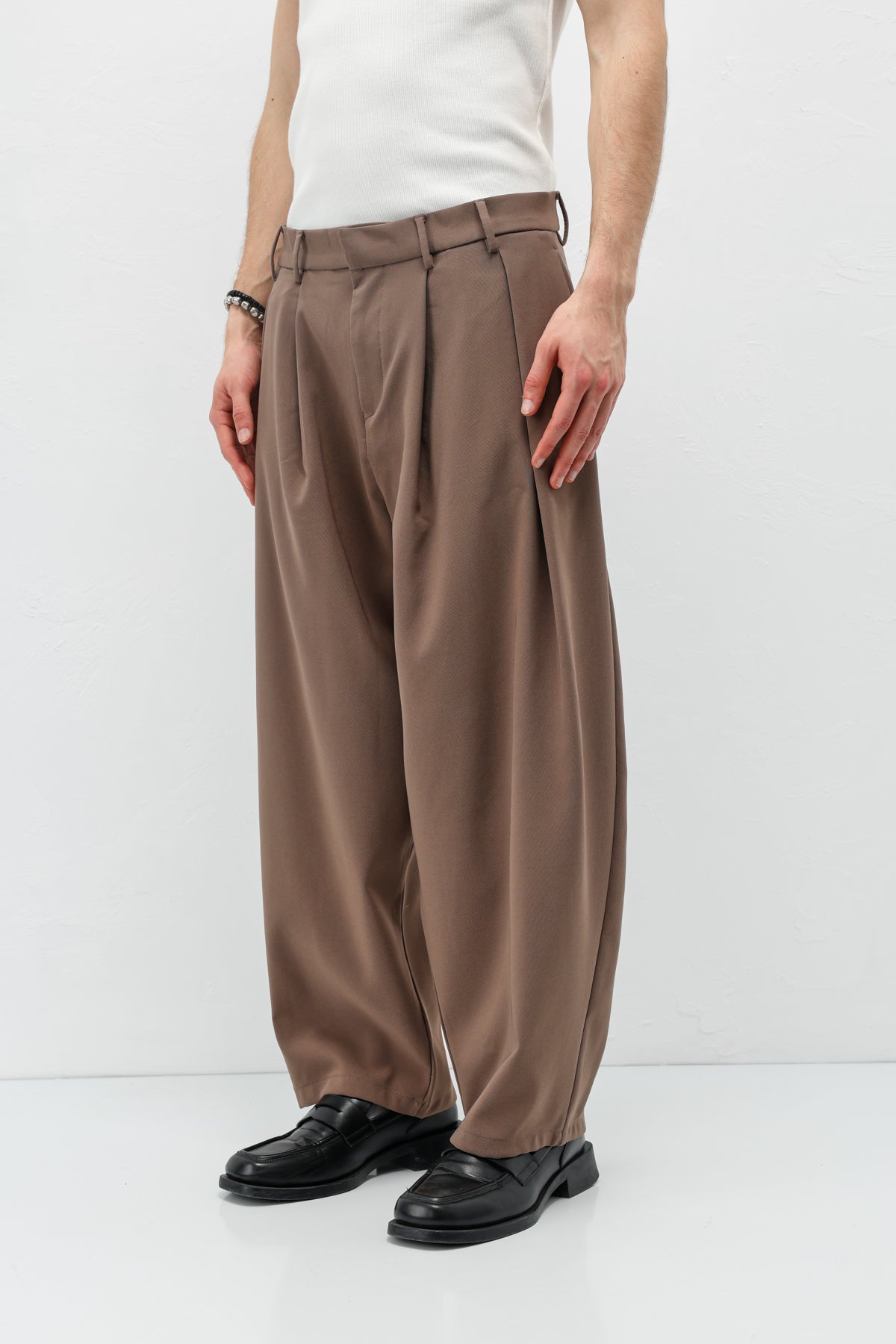 Barrel Fit Tailored Pantolon Vizon